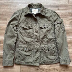 J Crew Classic Twill Chino Coat Olive Green Women’s Size XS